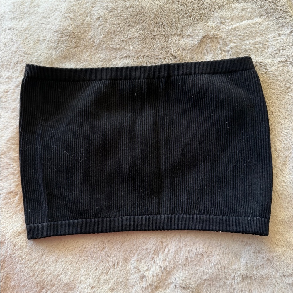 Classic Black Ribbed Tube Top